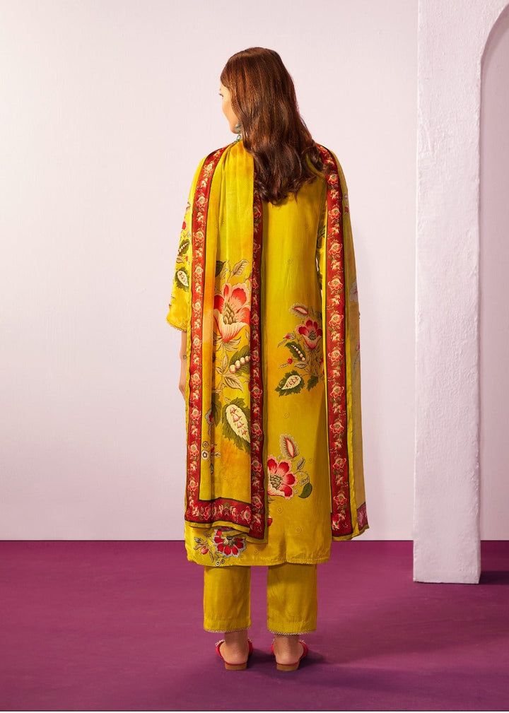 Shireen Canary Full Work Premium Suit Set