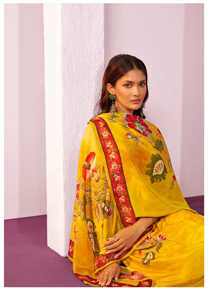 Shireen Canary Full Work Premium Suit Set