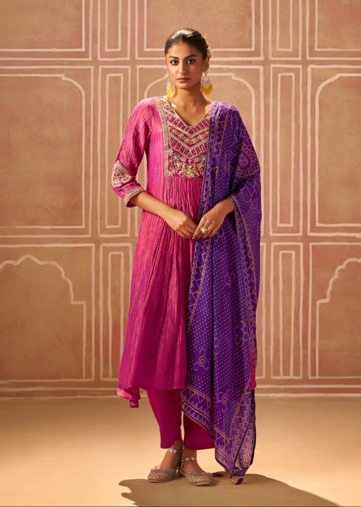 Shireen Taffy Full Work Premium Heavy Suit Set