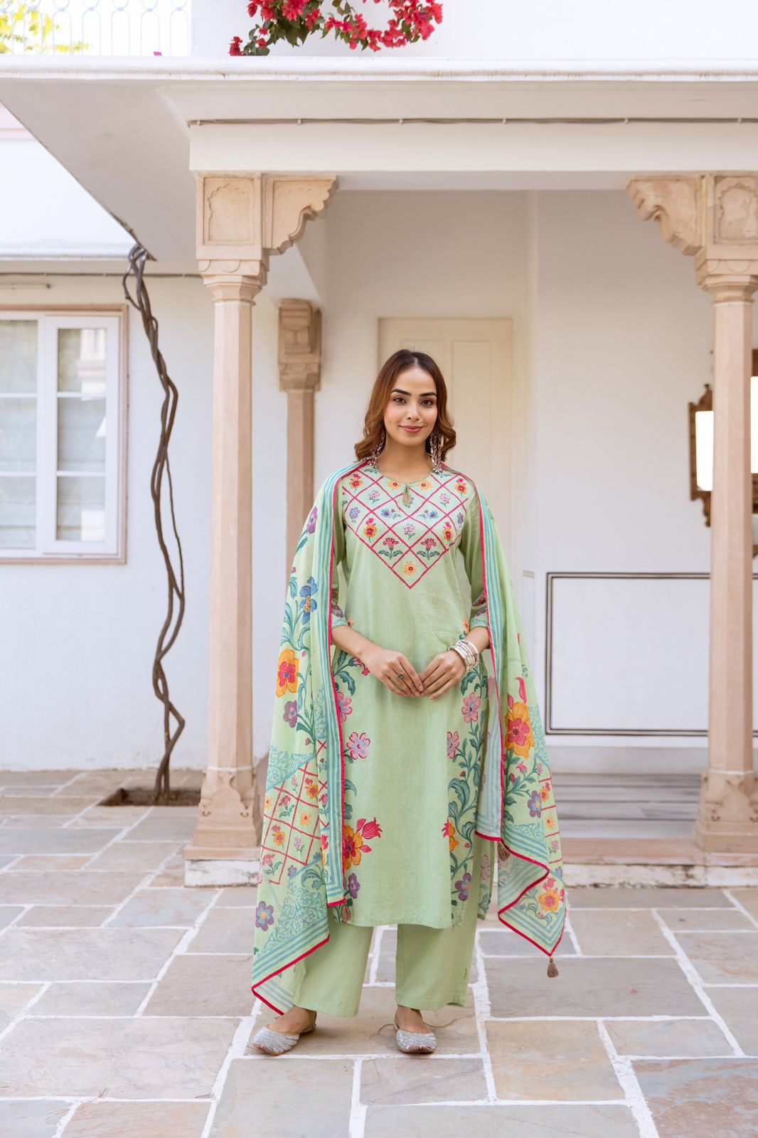 Kamli moss printed suit set