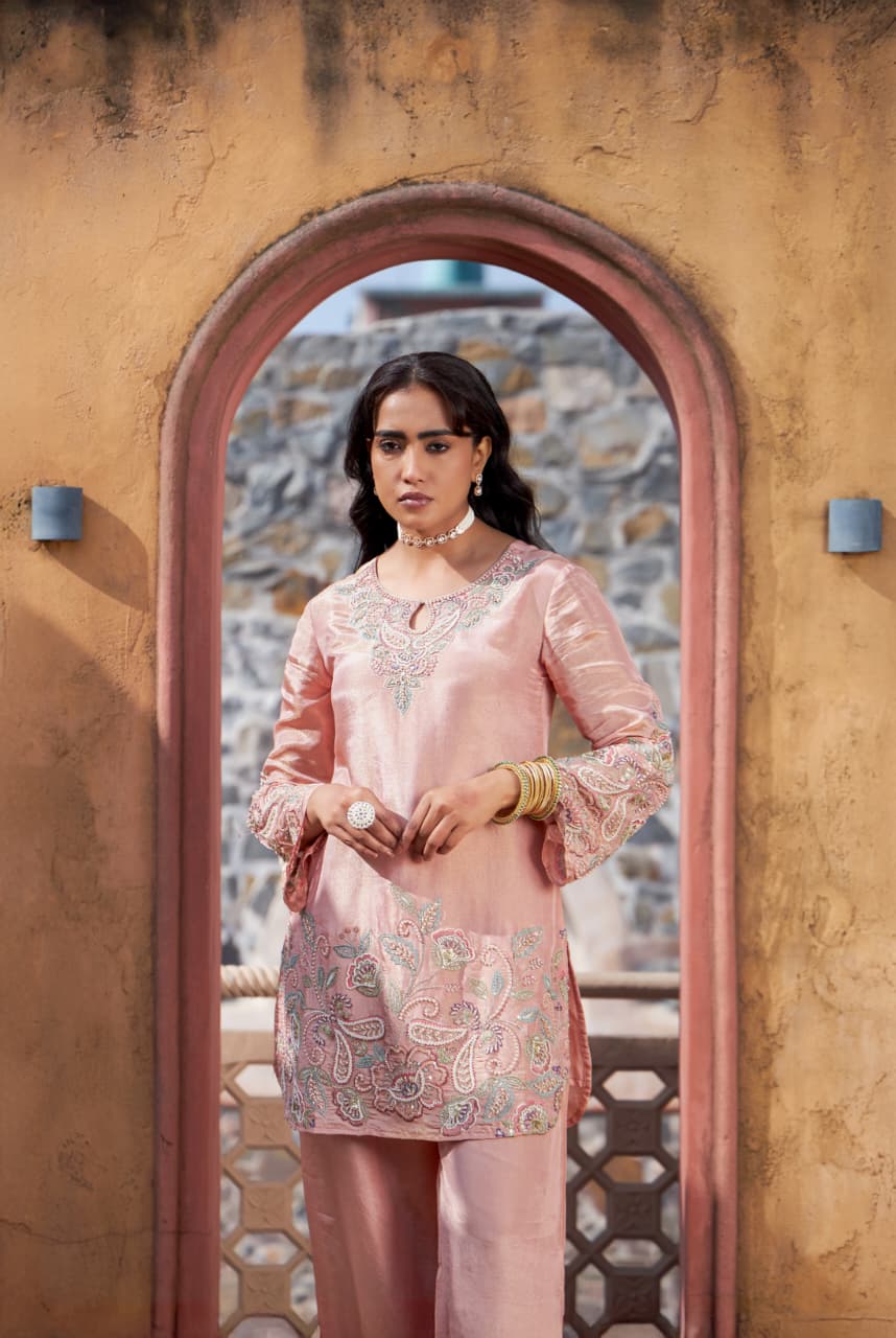 Mihika Salmon Full Work Suit Set