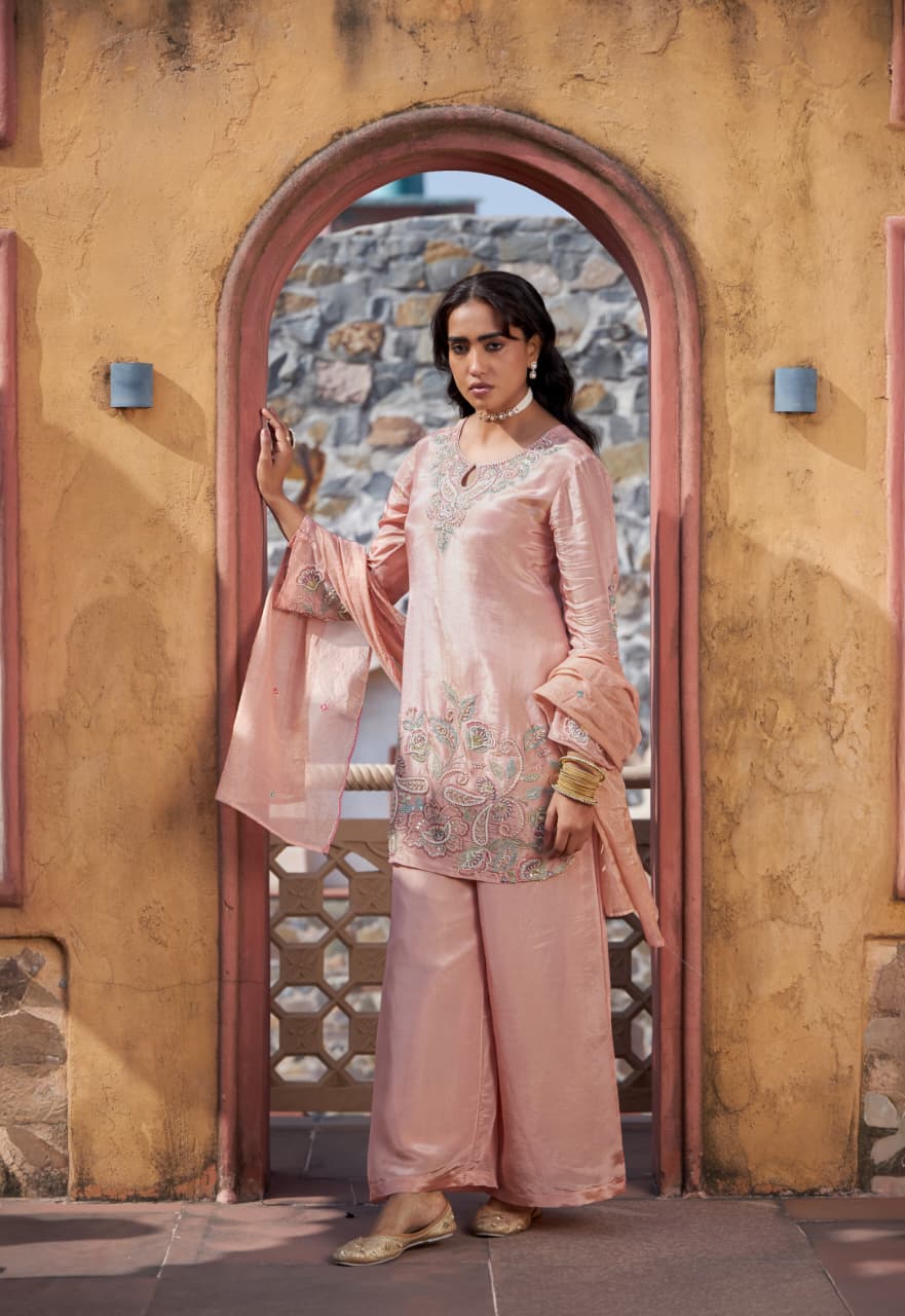 Mihika Salmon Full Work Suit Set