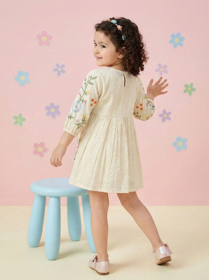 Joy daisy embroidery cotton dress
