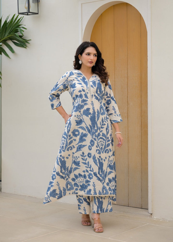 Mayri Prussian Cotton Co-ord Set