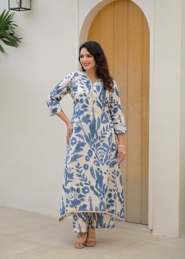 Mayri Prussian Cotton Co-ord Set