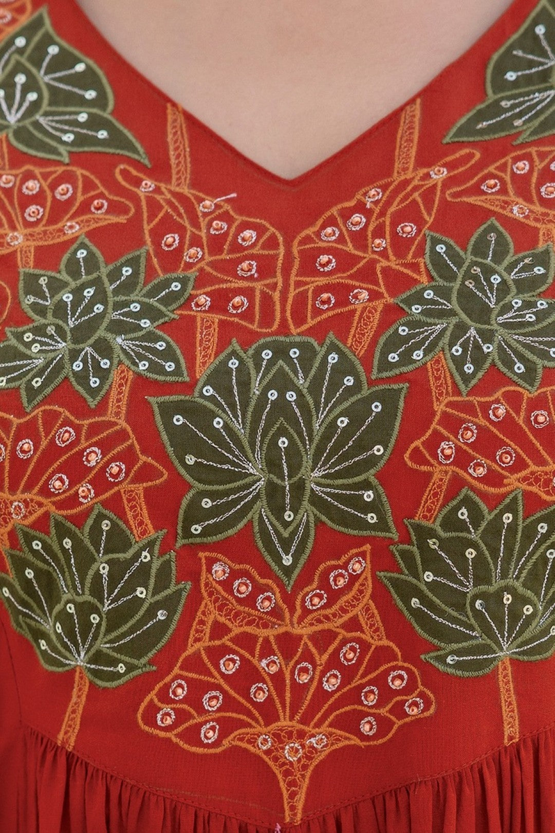 Shruti Rust Embroidered Suit Set