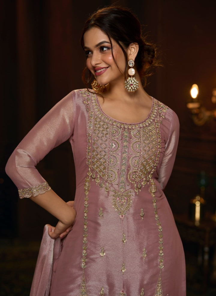 Haniya Blush Full Work Gharara Set