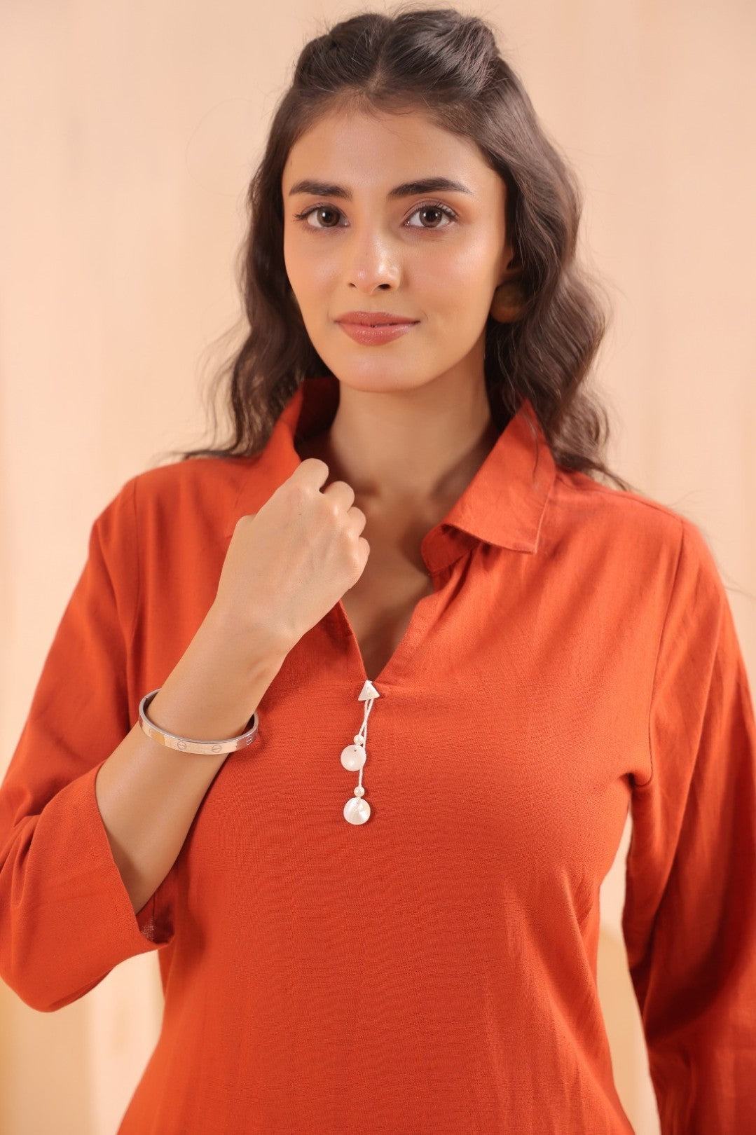 Chhavi Flame Embroidered Kurta Pant Set