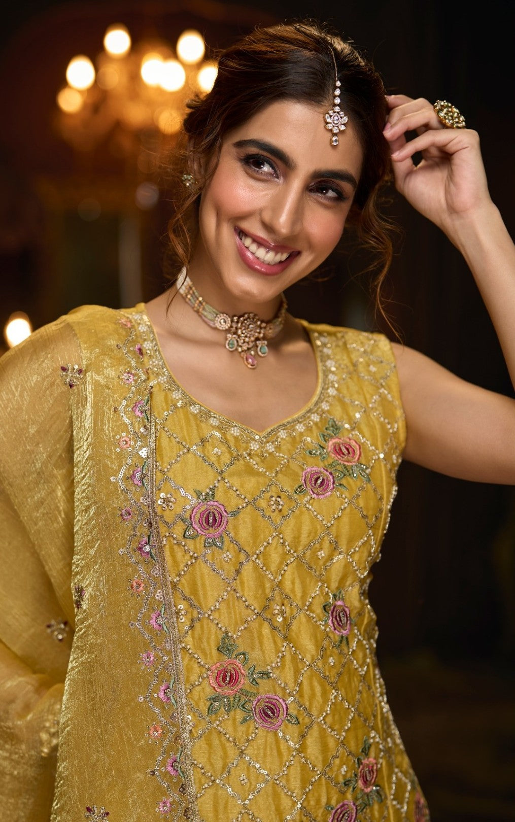 Haniya canary full work suit set