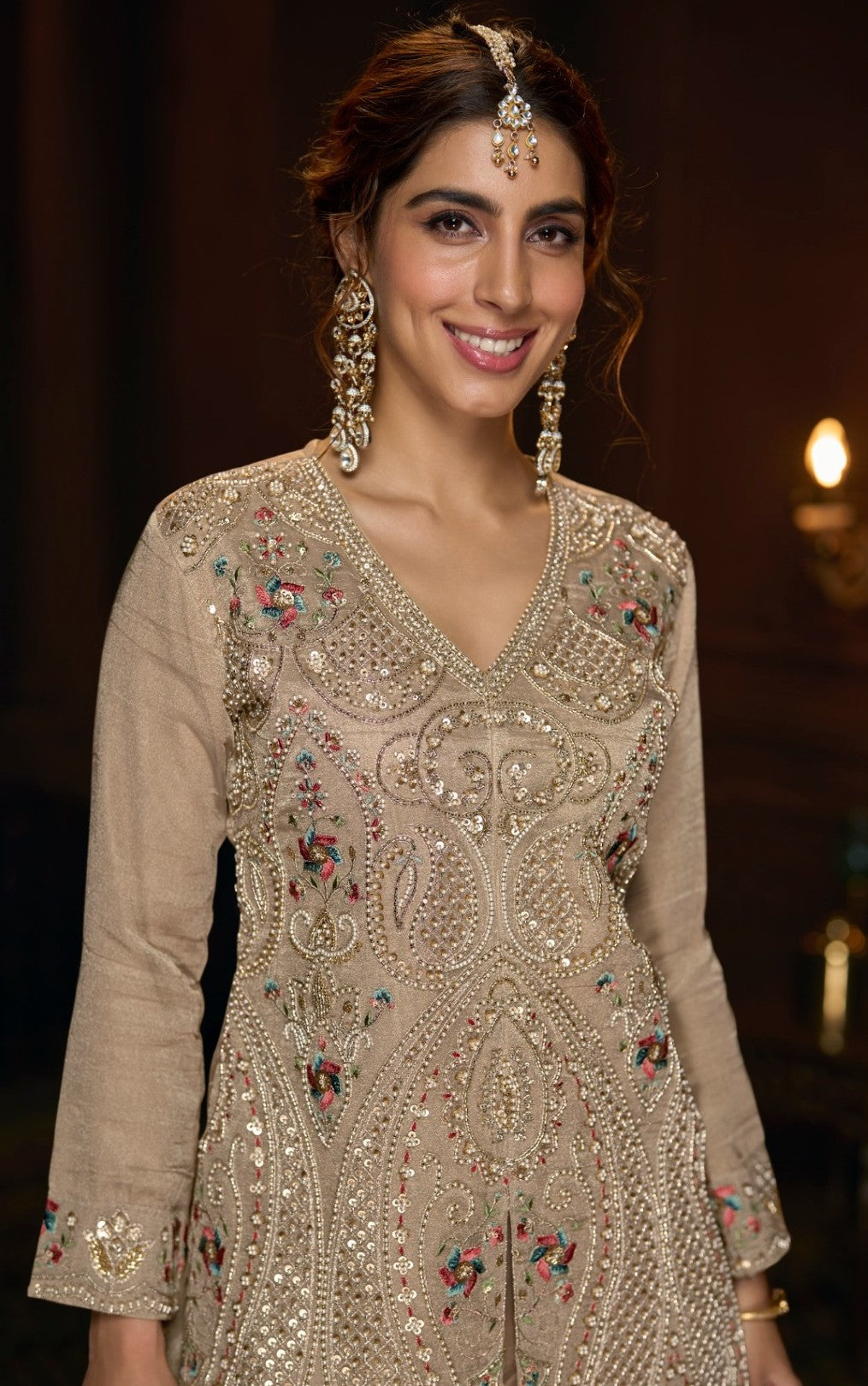 Haniya caramel full work suit set