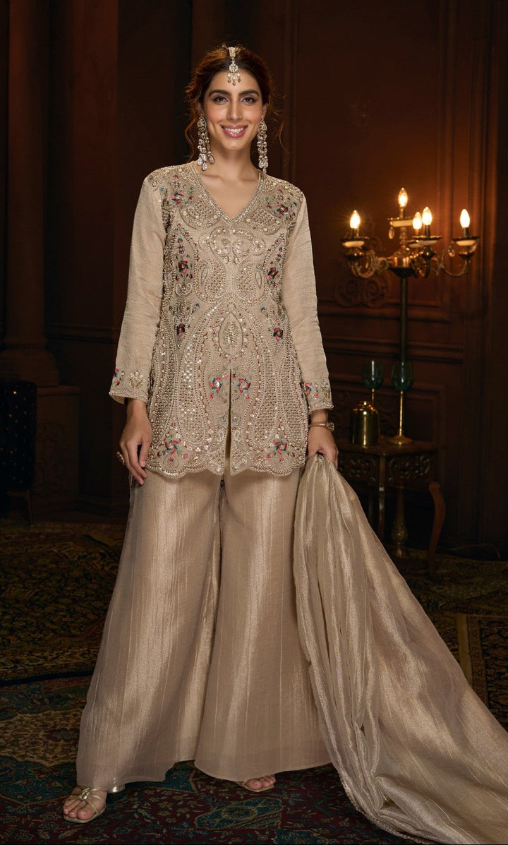 Haniya caramel full work suit set