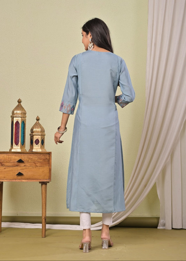 Chandri Cadet Embroidered Work Kurti