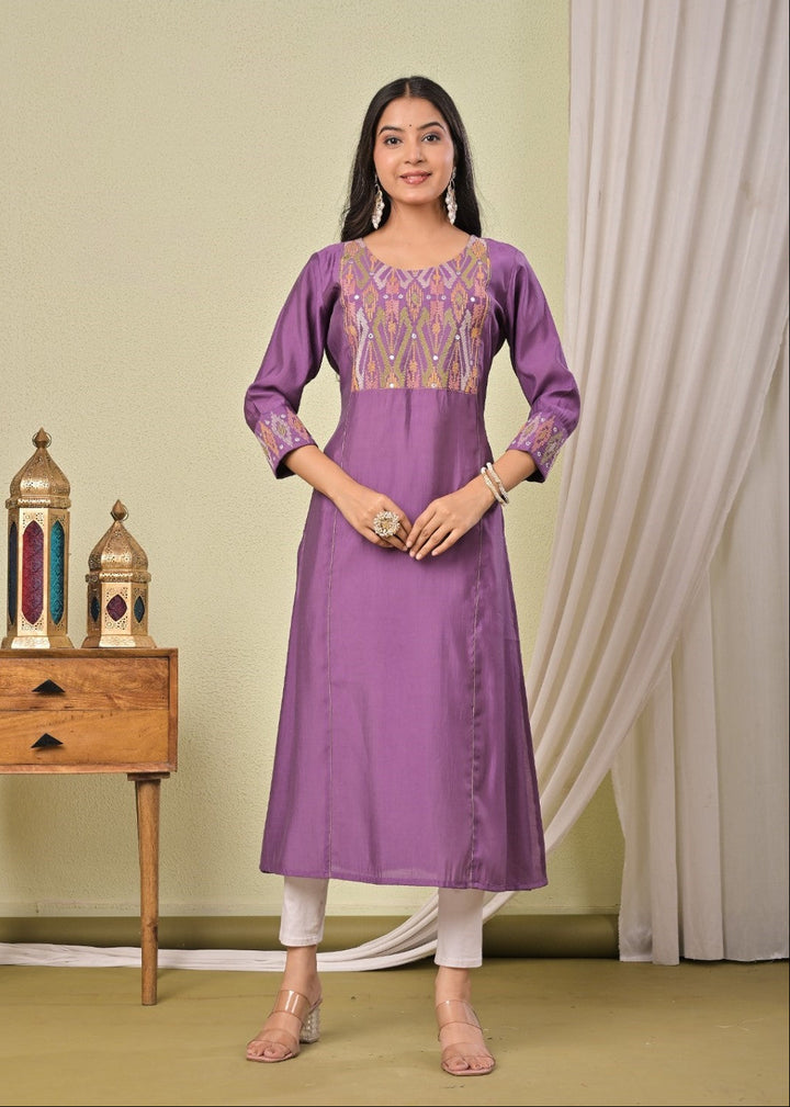 Chandri Iris Embroidered Work Kurti