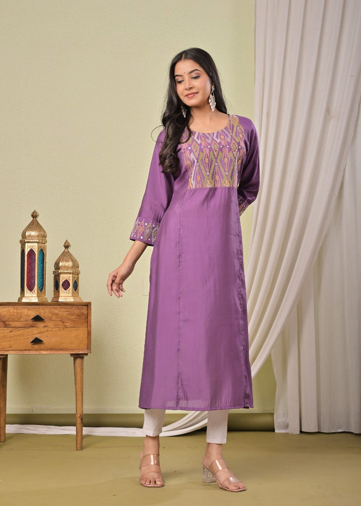 Chandri Iris Embroidered Work Kurti