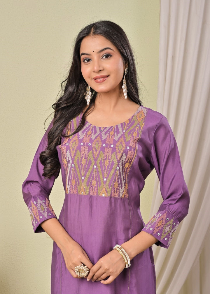 Chandri Iris Embroidered Work Kurti