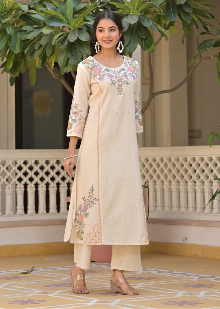 Chandri Fog Embroidered Kurta Pant Set
