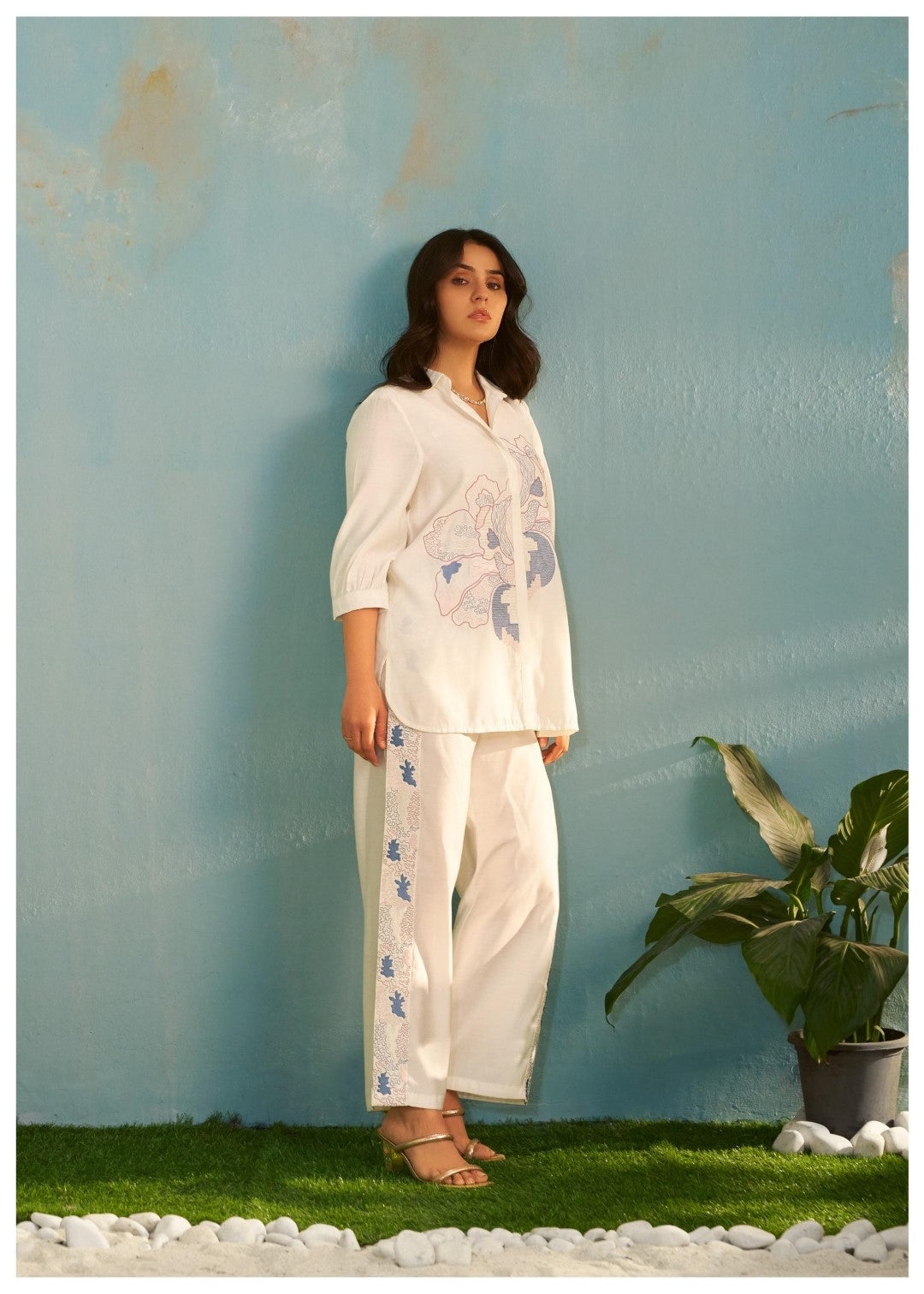 Tisca Daisy embroidery co-ord set