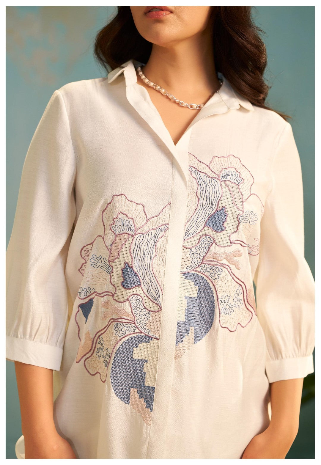 Tisca Daisy embroidery co-ord set