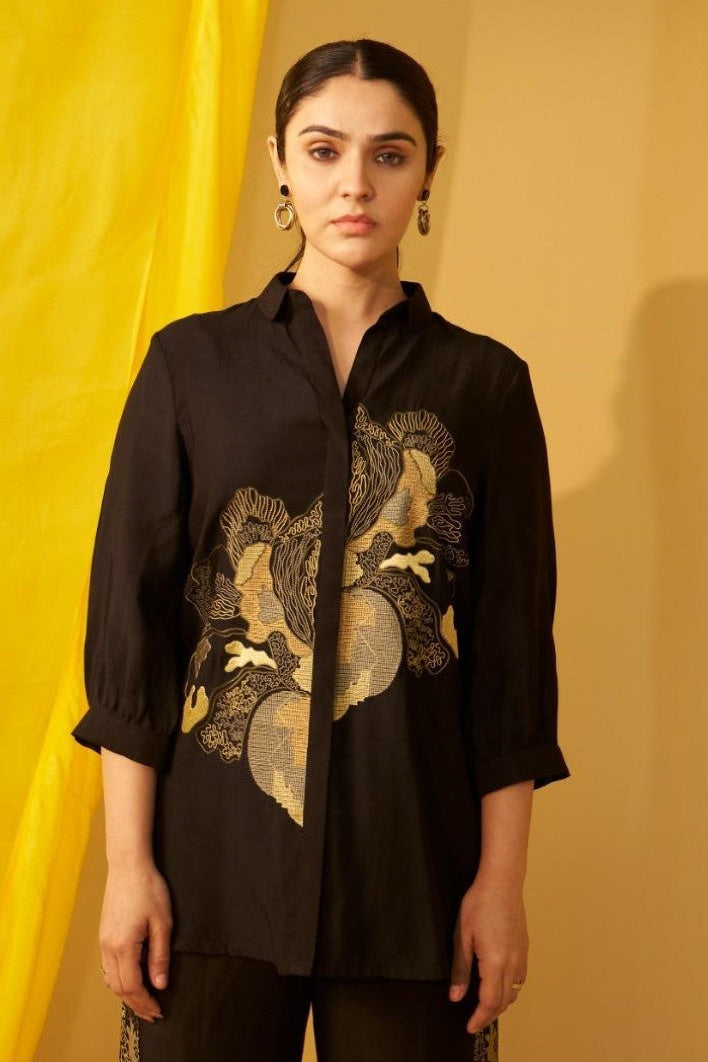 Tisca sable embroidery co-ord set