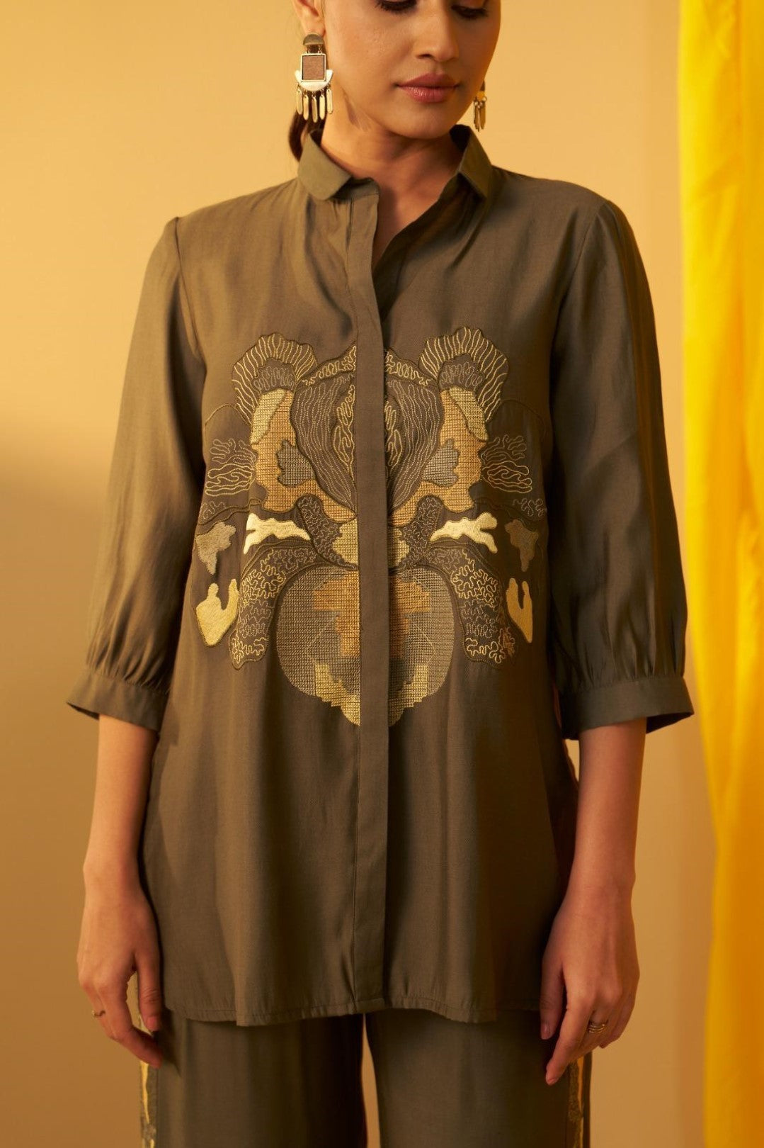 Tisca moss embroidery co-ord set