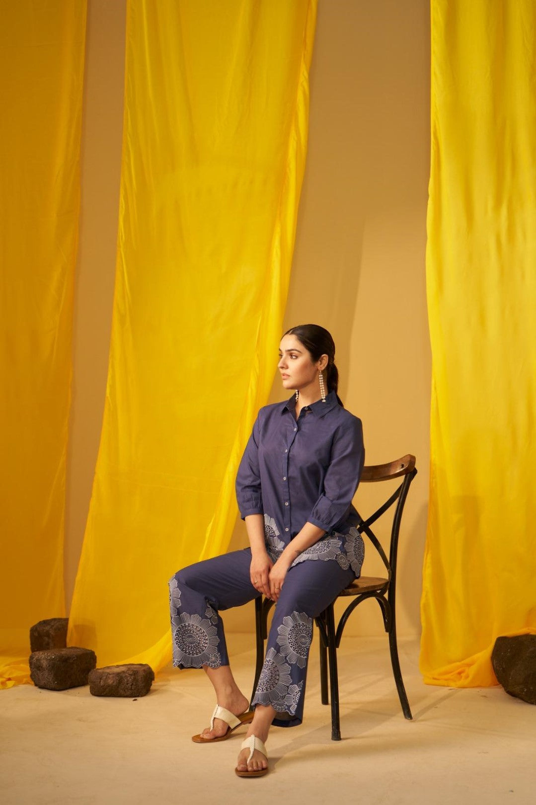 Tisca Indi Embroidery Co-ord set