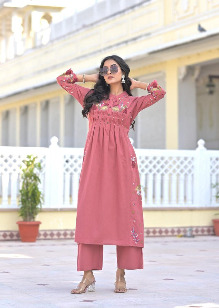 Chandri Rose Embroidered Kurta Pant Set