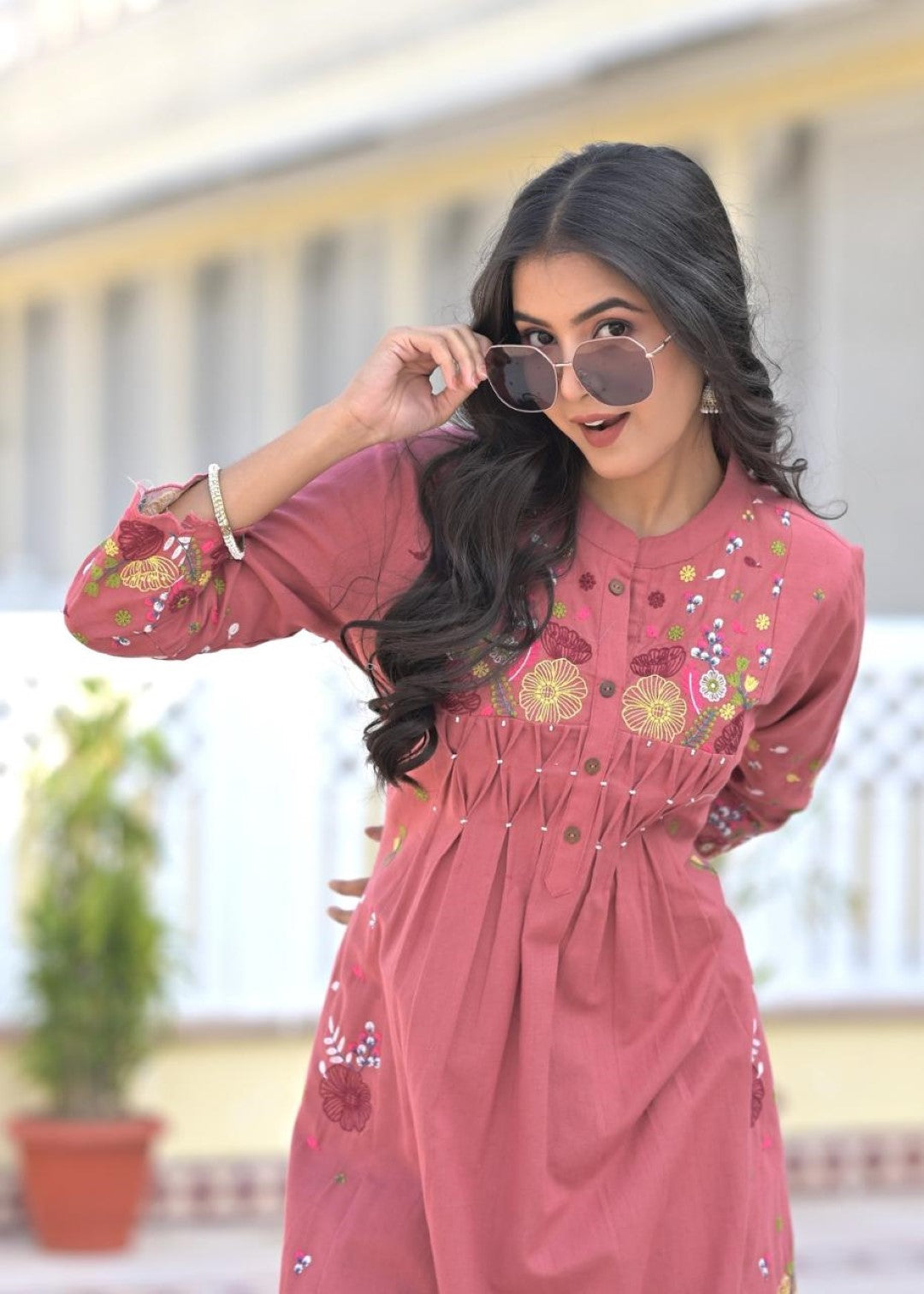 Chandri Rose Embroidered Kurta Pant Set