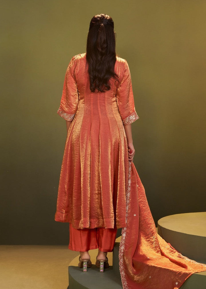 Jagriti Apricot Full Work Suit Set