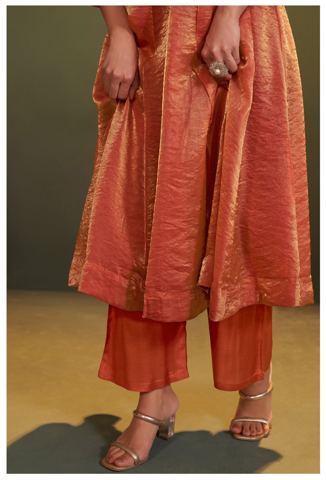 Jagriti Apricot Full Work Suit Set