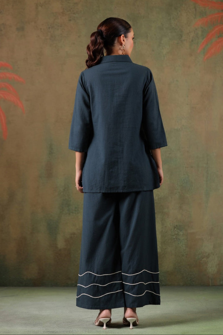 Sargi Azure embroidery co-ord set