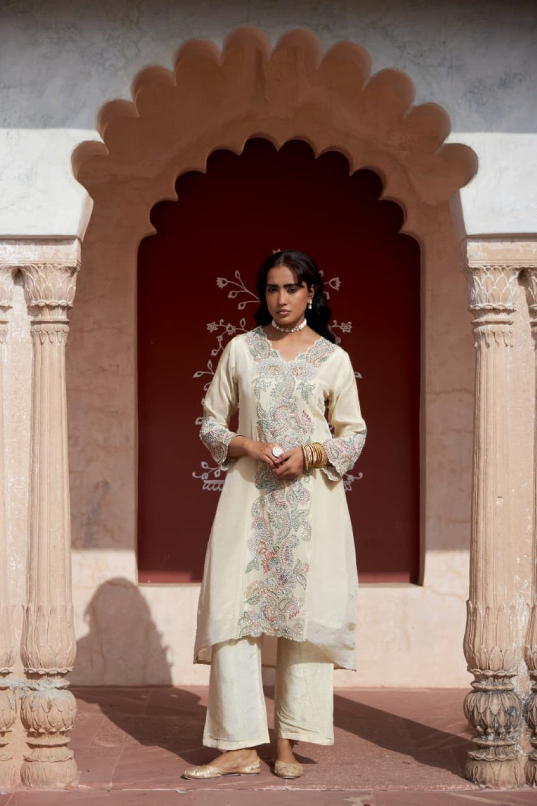 Mihika pearl full work suit set