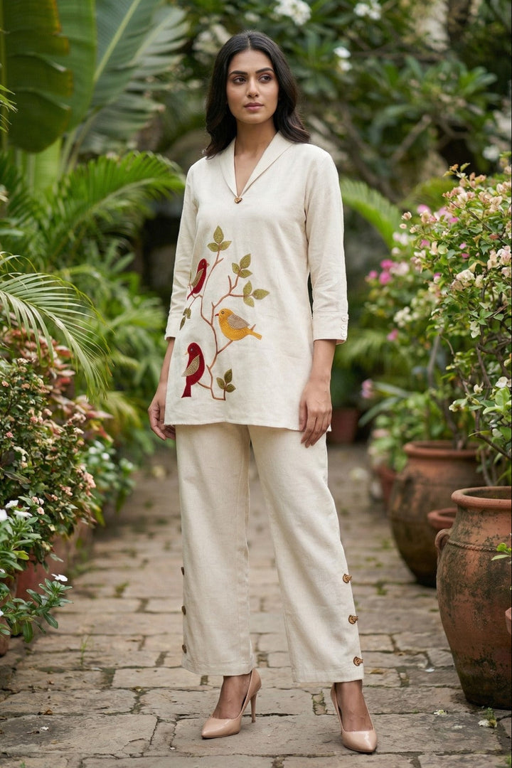 Sargi daisy embroidery co-ord set