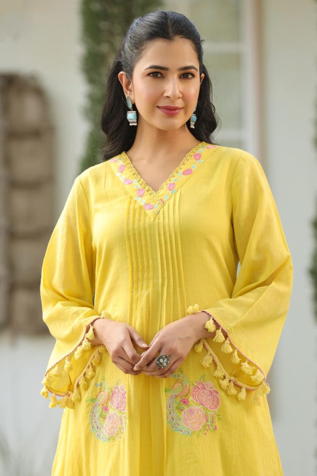 Kapil lime embroidery cotton co-ord set