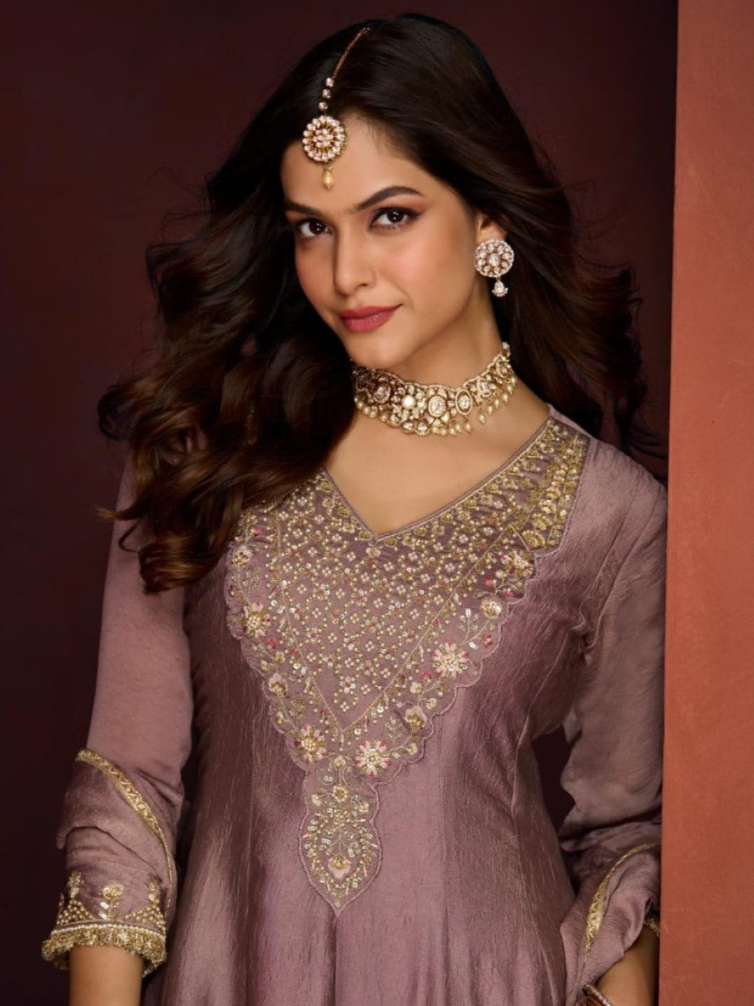 Haniya periwinkle full work Gharara set