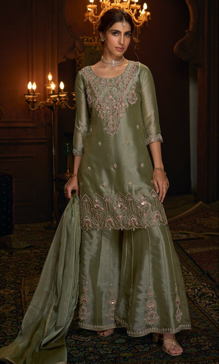 Haniya pear full work sharara set