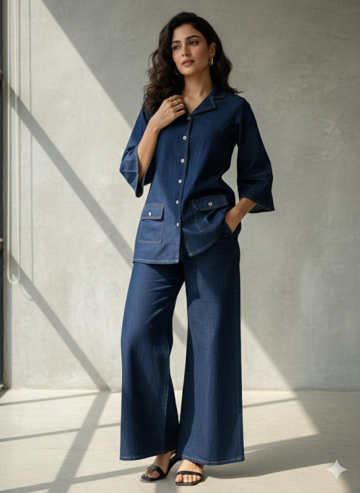 Prisha cobalt denim co-ord set