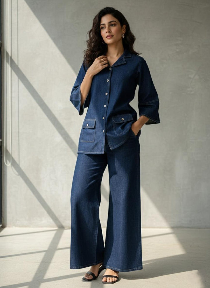 Prisha cobalt denim co-ord set