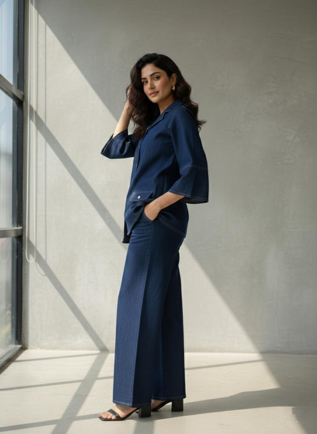 Prisha cobalt denim co-ord set