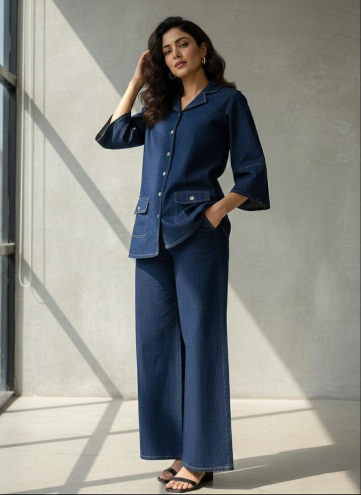 Prisha cobalt denim co-ord set