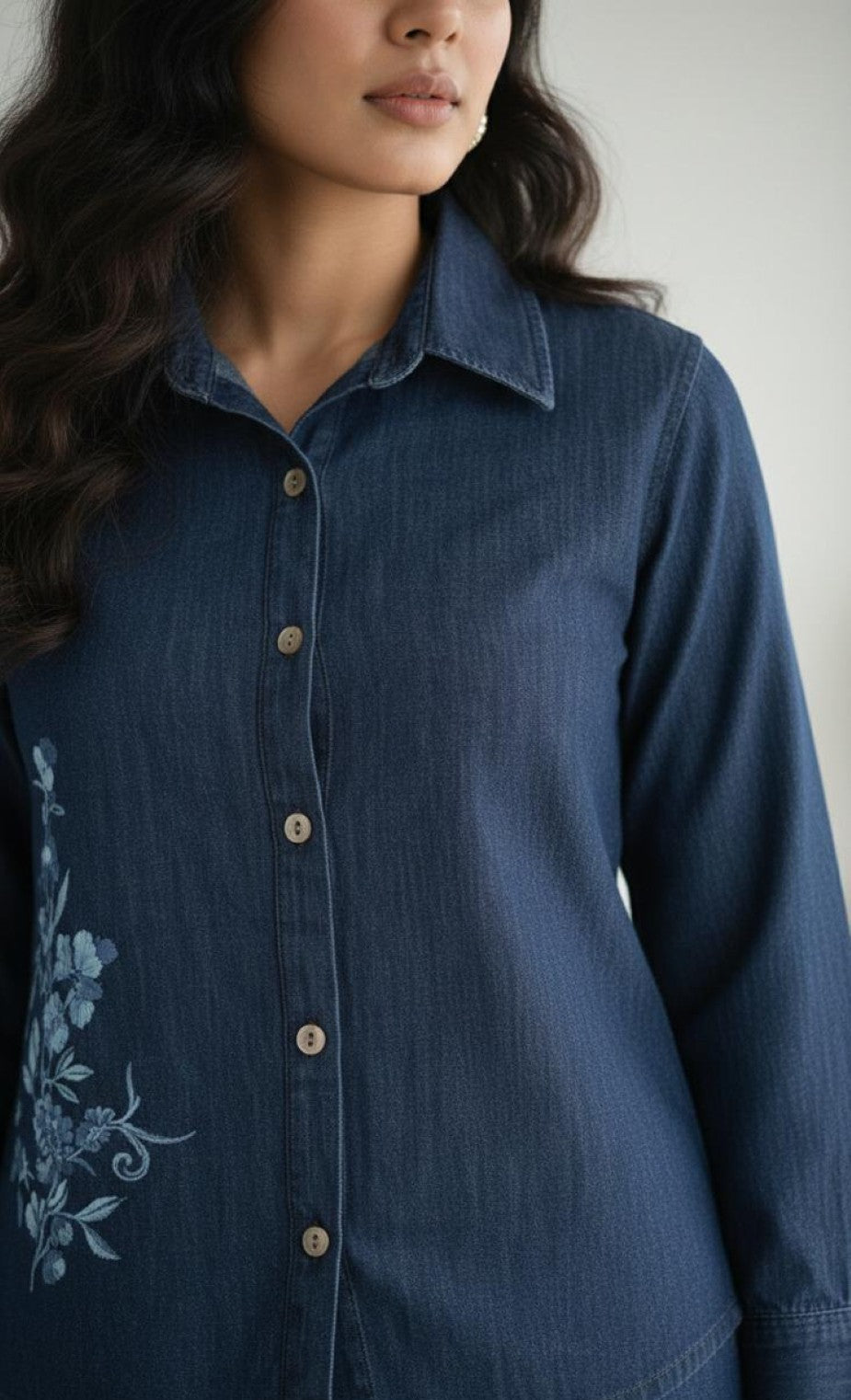 Prisha tiffany embroidery denim co-ord set