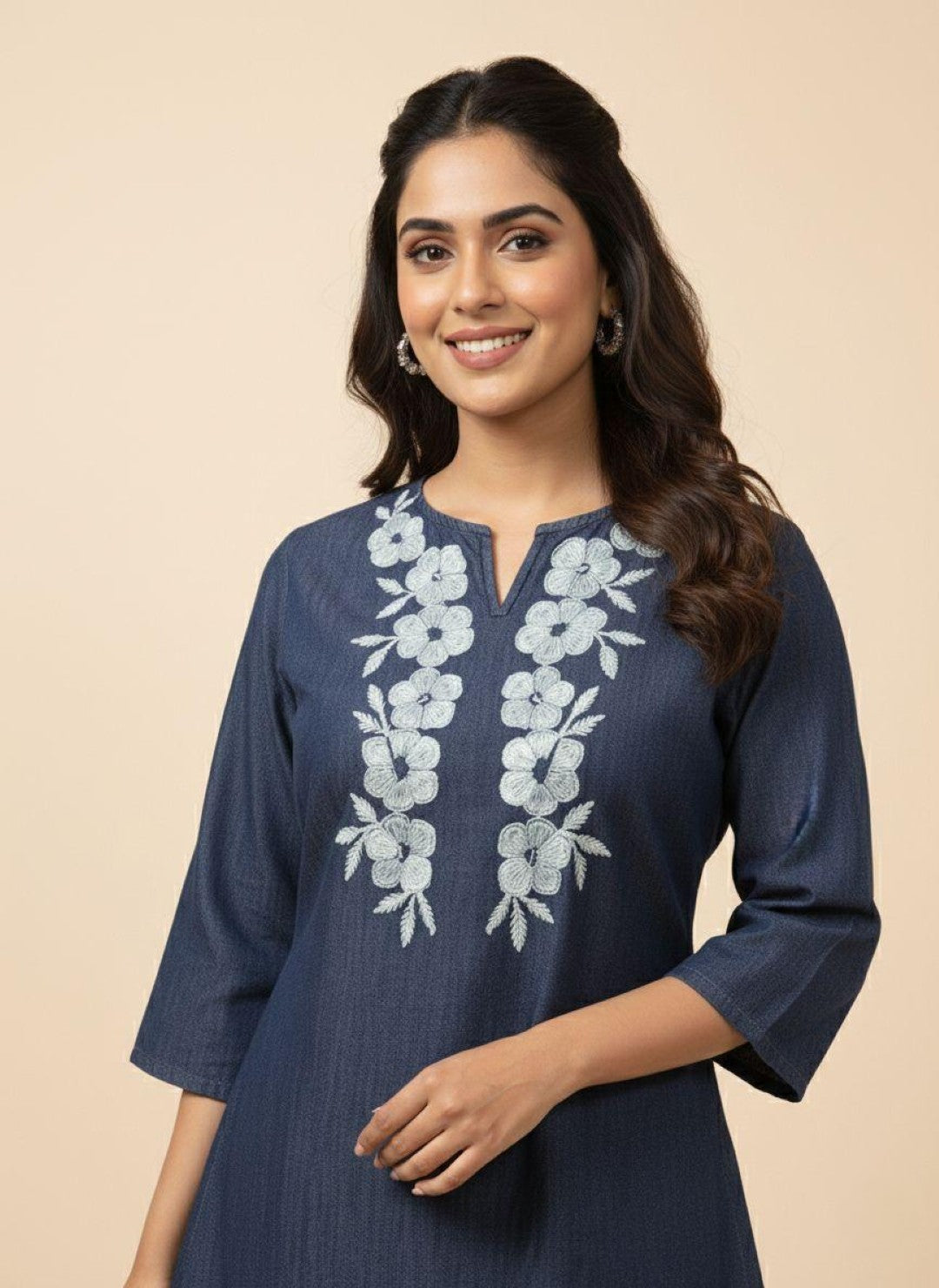 Prisha royal embroidery denim co-ord set
