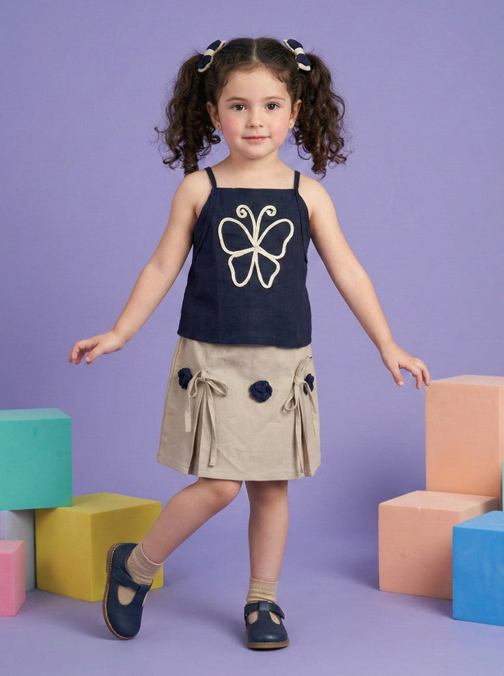 Joy Cobalt embroidery cotton co-ord set