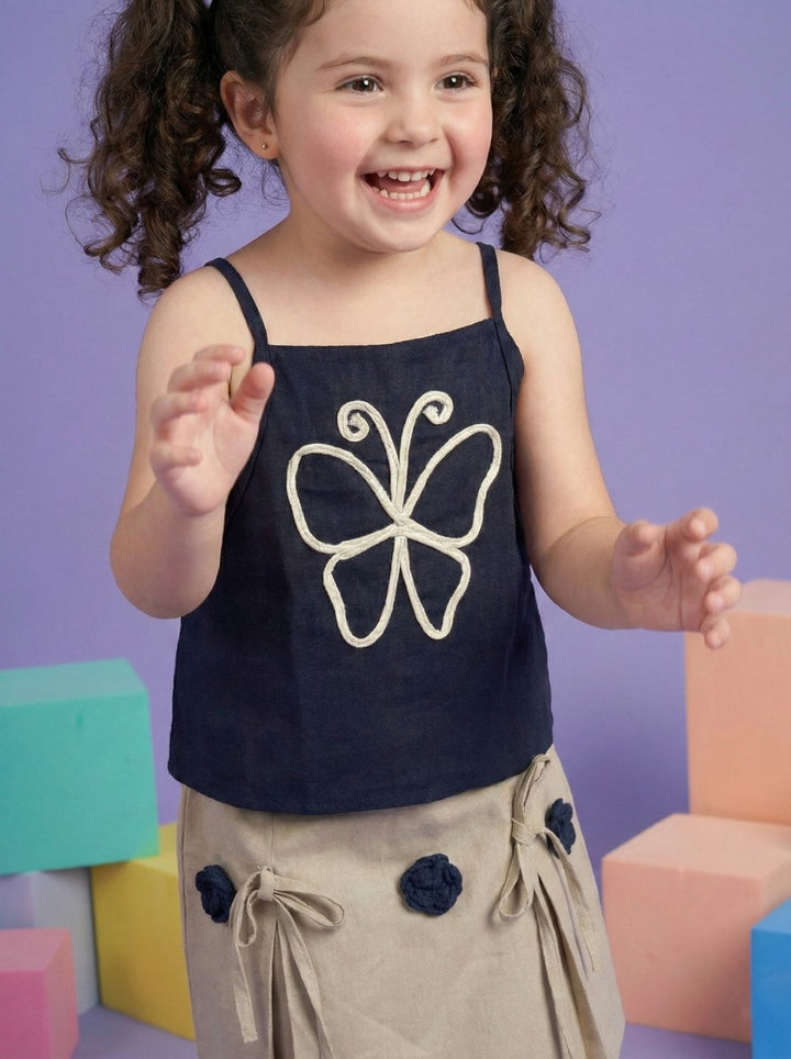 Joy Cobalt embroidery cotton co-ord set