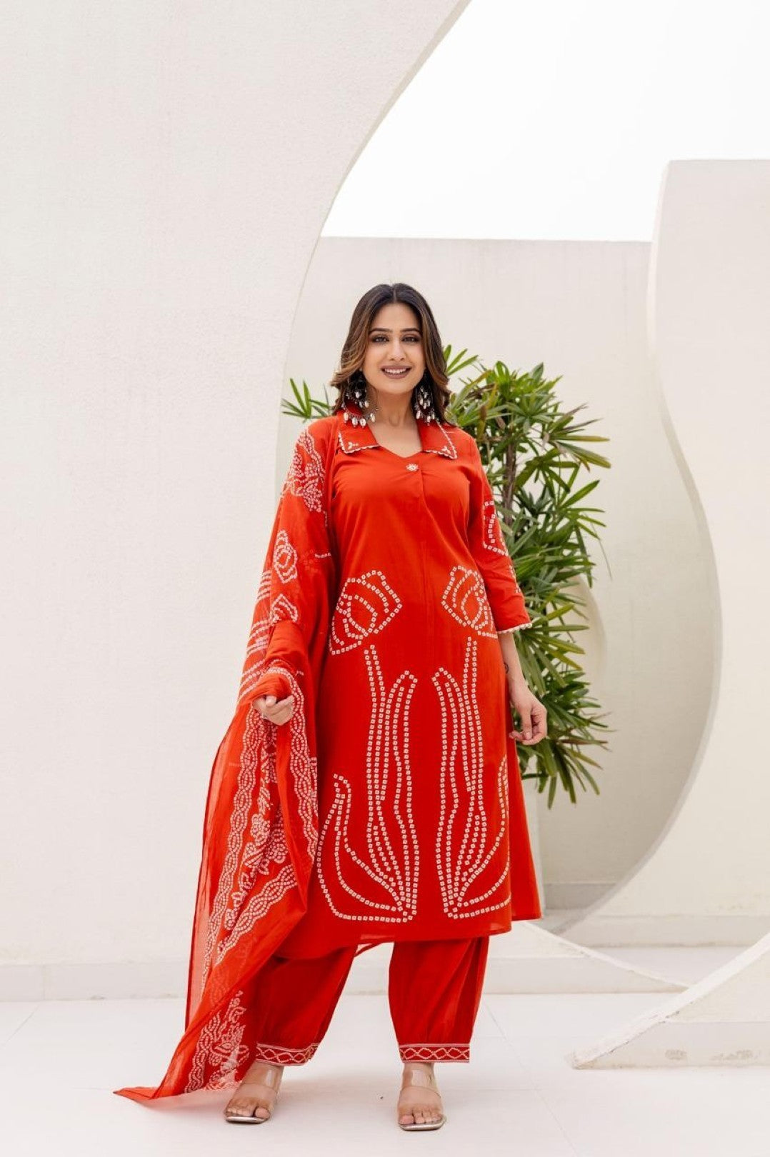 Girnar Apricot Cotton suit set