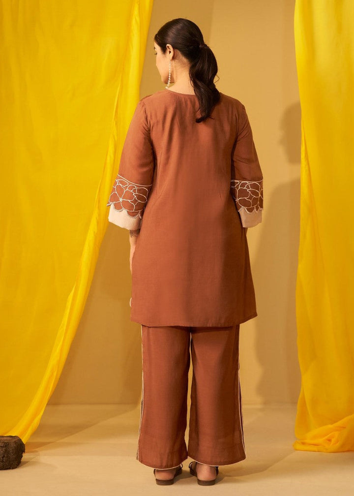 Tisca walnut applique co-ord set