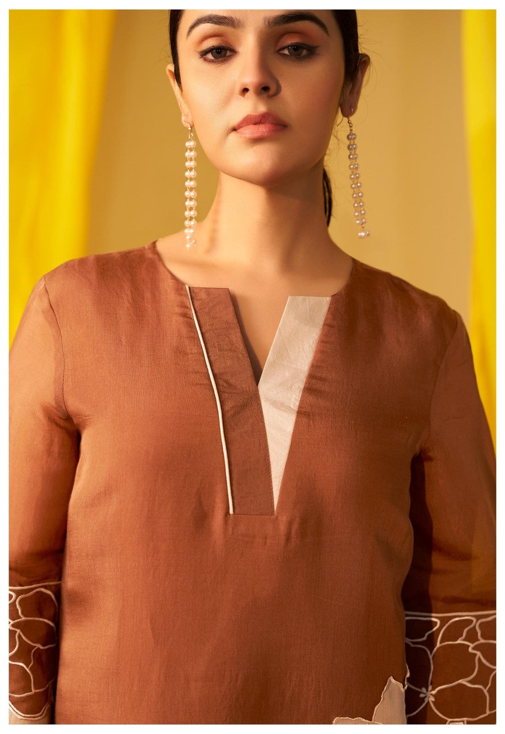 Tisca walnut applique co-ord set