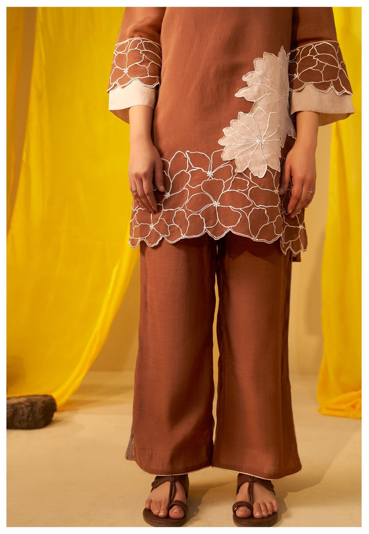 Tisca walnut applique co-ord set