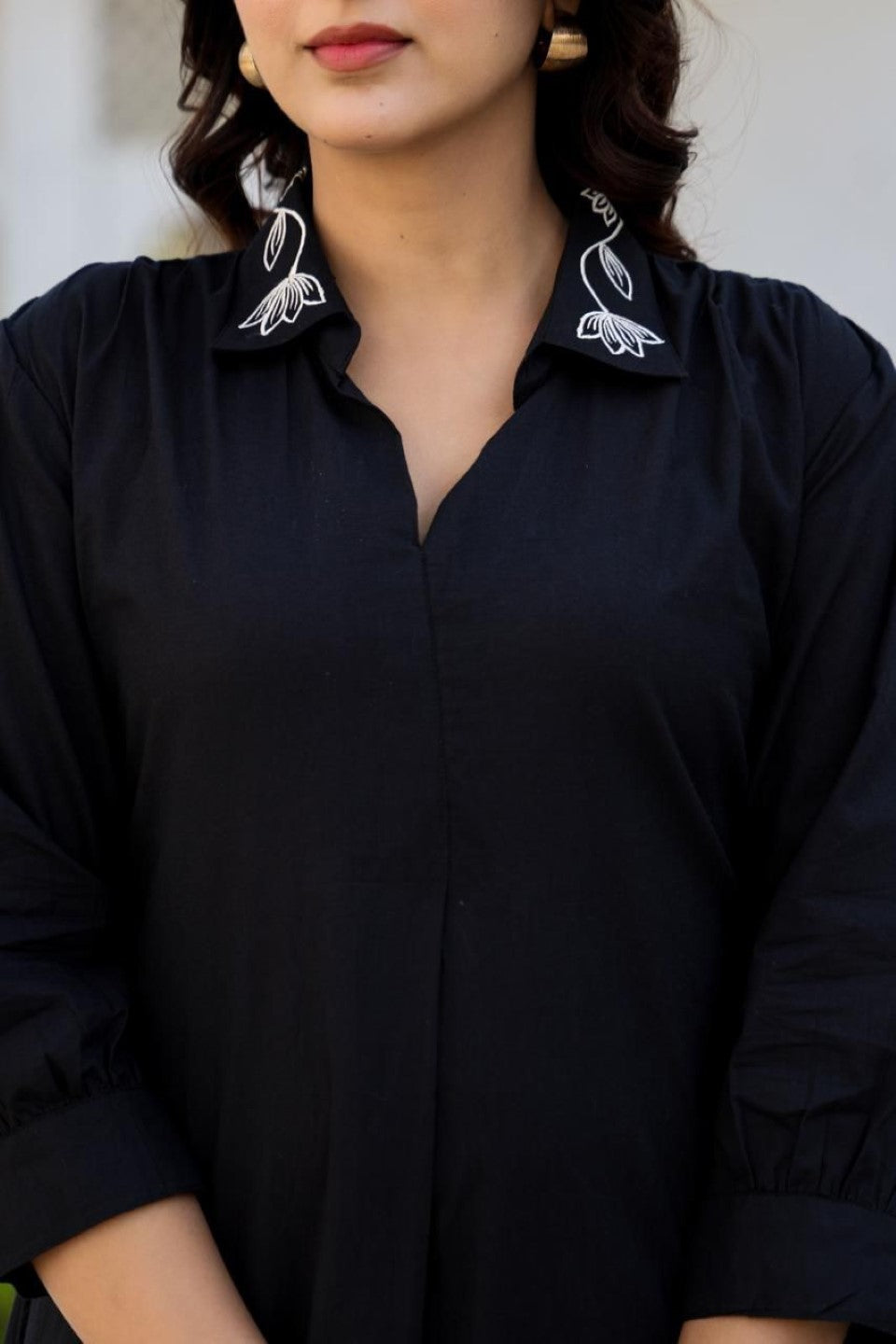 Esmera sable embroidery cotton dress