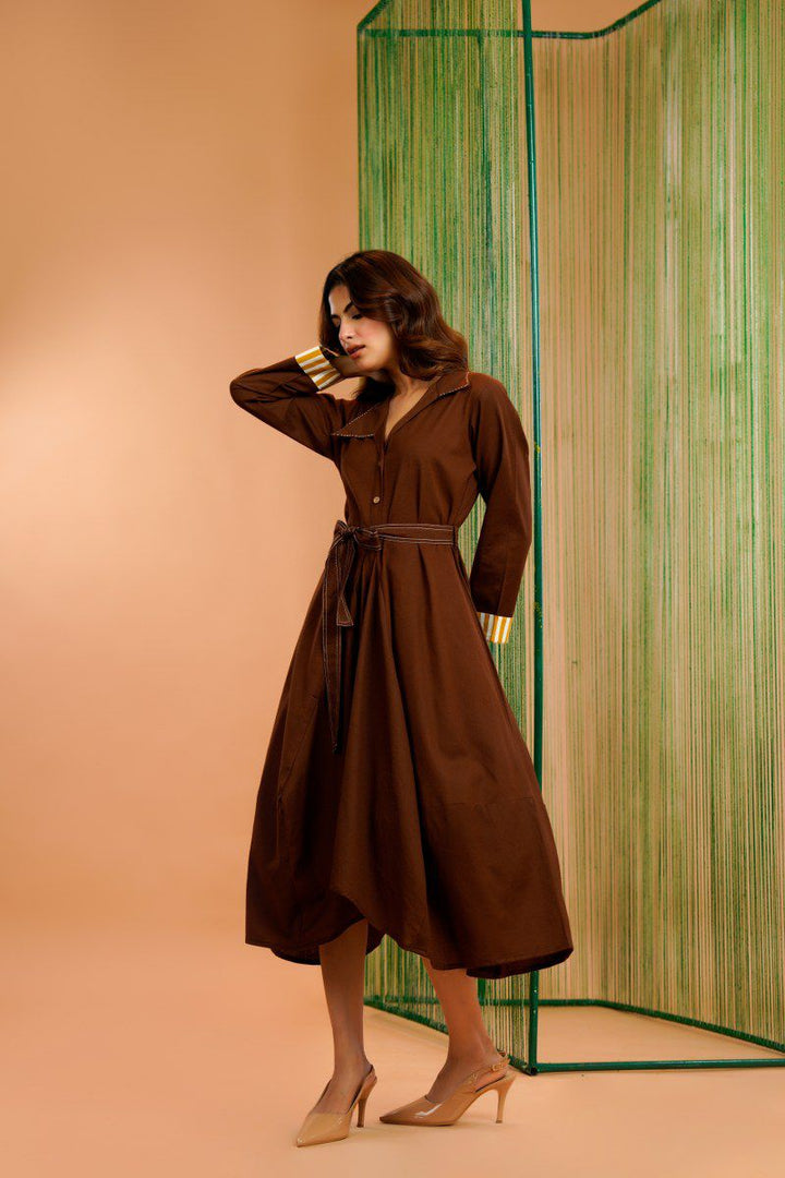 Tatva russet cotton dress