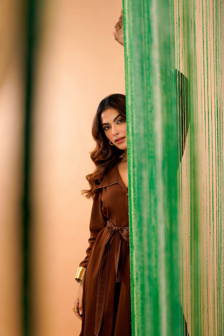 Tatva russet cotton dress